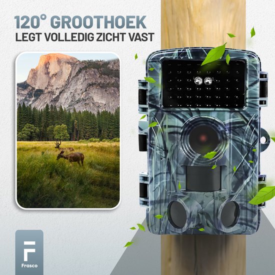 4G Professionele Wildcamera 60MP 4K Met 32GB Kaart & Simkaart - App Bediening & Onzichtbare Nachtflits