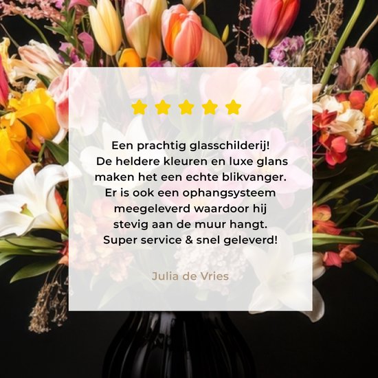 MuchoWow® Glasschilderij 160x80 cm - Schilderij acrylglas - Vaas - Bloemen - Tulpen - Foto op glas - Muurdecoratie woonkamer - Wanddecoratie slaapkamer - Schilderijen