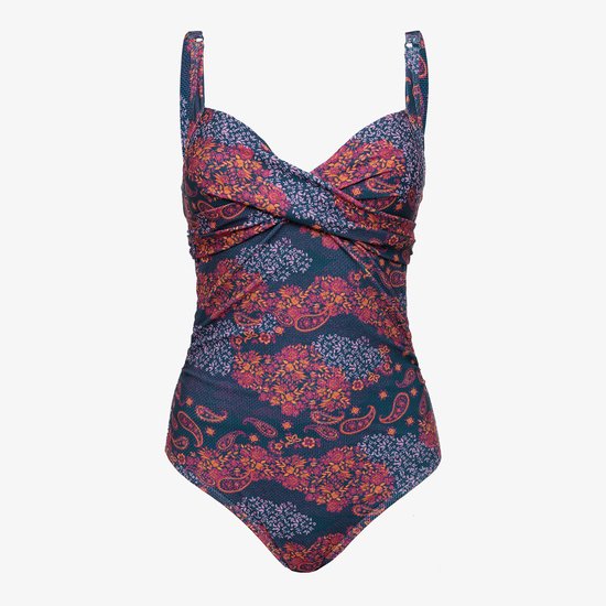 Maillot de bain femme préformé Osaga imprimé bleu - Taille XL