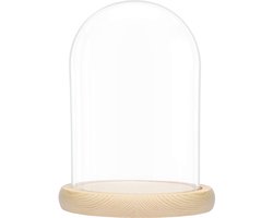 Belle Vous Grote Glazen Stolp Bel Fles met Natuurlijk Houten Basis – 20cm – Helder Decoratieve Tafeltop Display Case met Tray voor Fee Lichtjes, Kopstukken en Antiek Belle Vous Grote Glazen Stolp Bel Fles met Natuurlijk Houten Basis – 20cm – Helder Decoratieve Tafeltop Display Case met Tray voor Fee Lichtjes, Kopstukken en Antiek