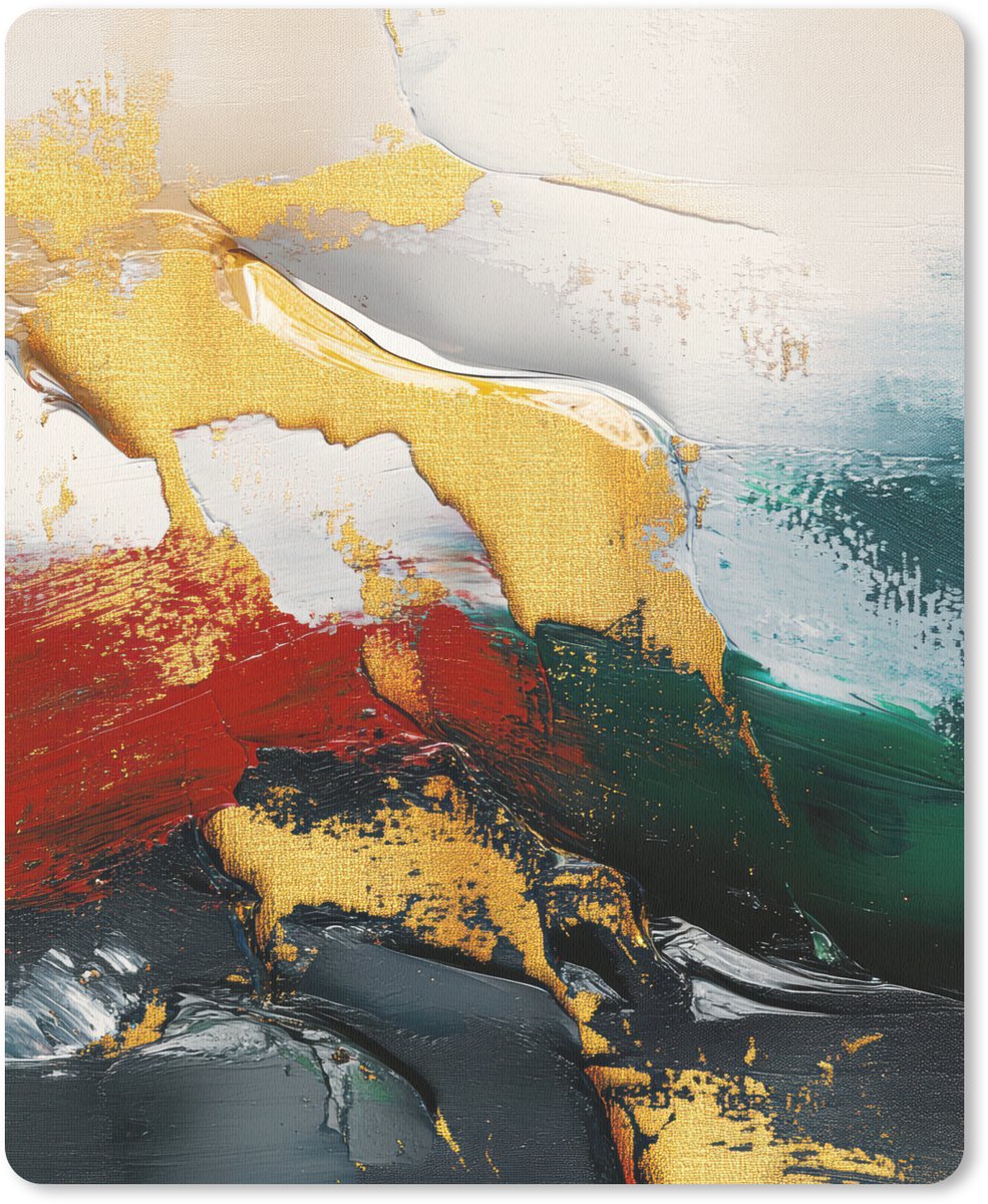 Muismat 19x23 cm - Mousepad Modern - Kerst - Abstract - Goud - Muismatten
