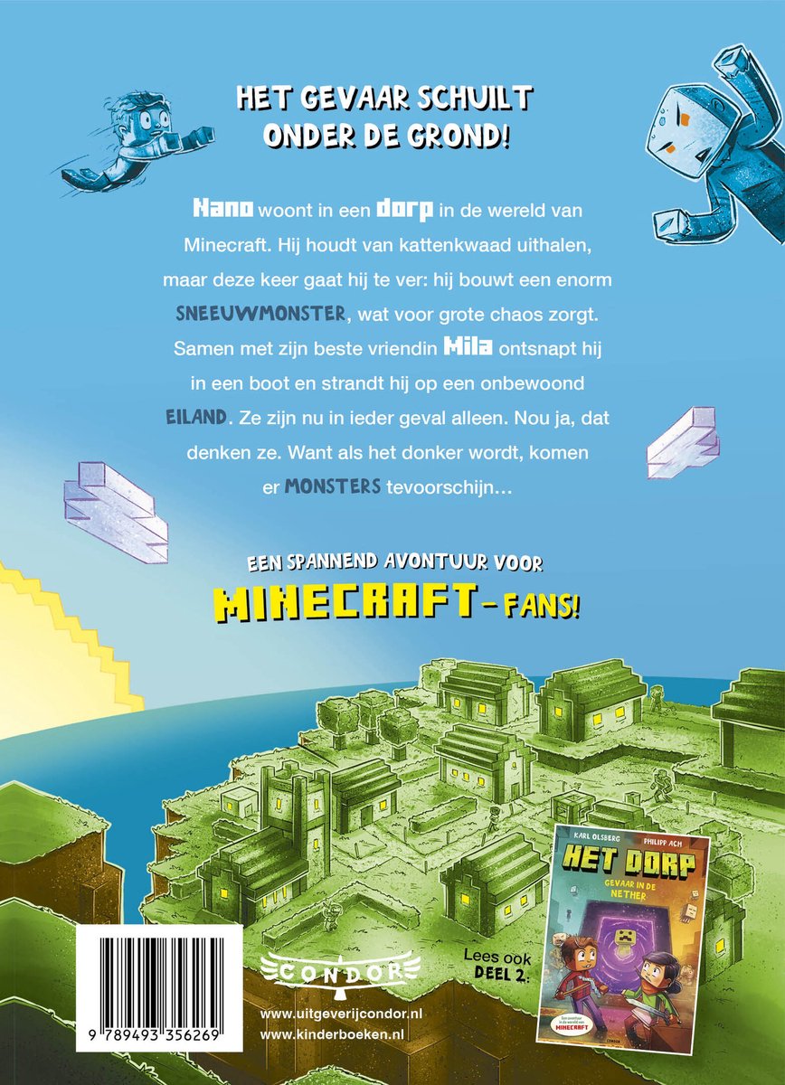 Het Dorp - Gestrand op Smaragdeiland - back cover