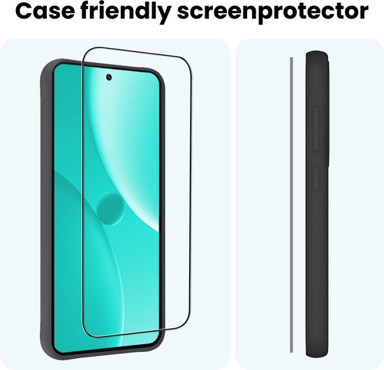 Case friendly screenprotector voor smartphone.