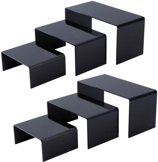 Unyqoos ® Set Elegant et fonctionnel en Acryl noir pour présentations décoratives - 3 tailles