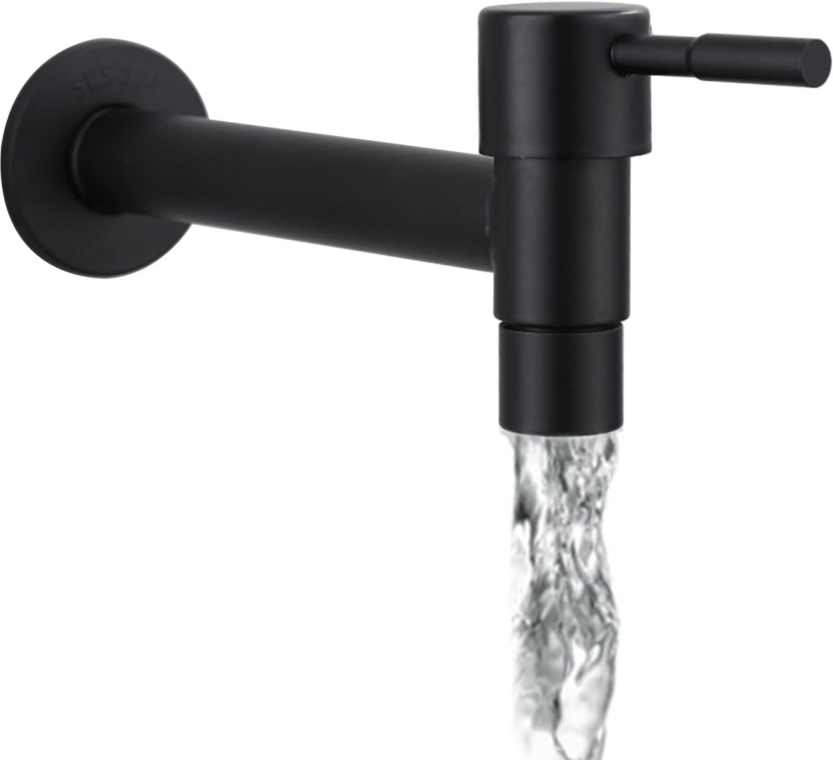 Ibenzoa® Duurzame Koudwaterkraan van Roestvrij Staal - Mat Zwart, Voor Breed Inzetbaar Gebruik