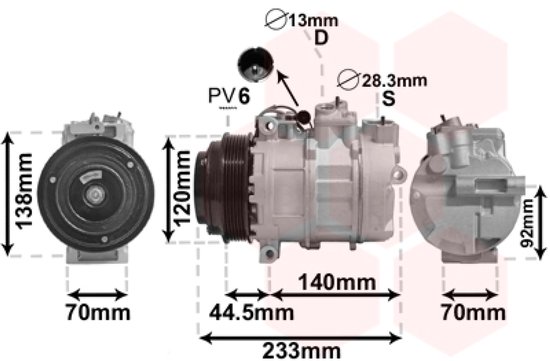 Van Wezel - AIRCO COMPRESSOR VOOR MERCEDES BENZ C-CLASS W202 1993-2000 ...