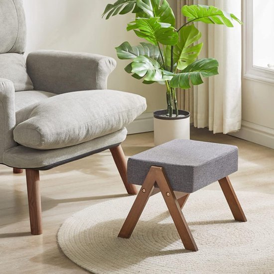 The Reader Ottoman houten voetenbank - White sands The Reader Ottoman houten voetenbank - White sands