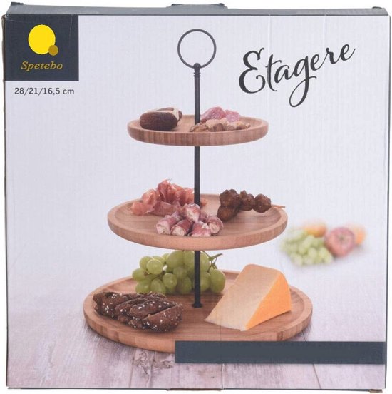 RVS Etagère standaard dunne vorm - 2 Etages | Max 27 cm - Horeca Traders