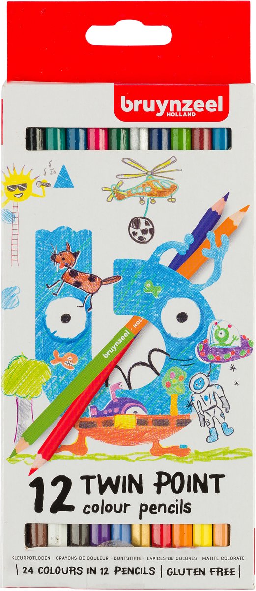 Bruynzeel Kids Twin Points kleurpotloden set 12 — afbeelding 6