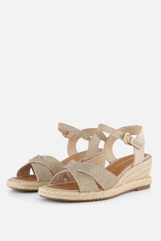 Tamaris Espadrilles goud Textiel - Maat 38