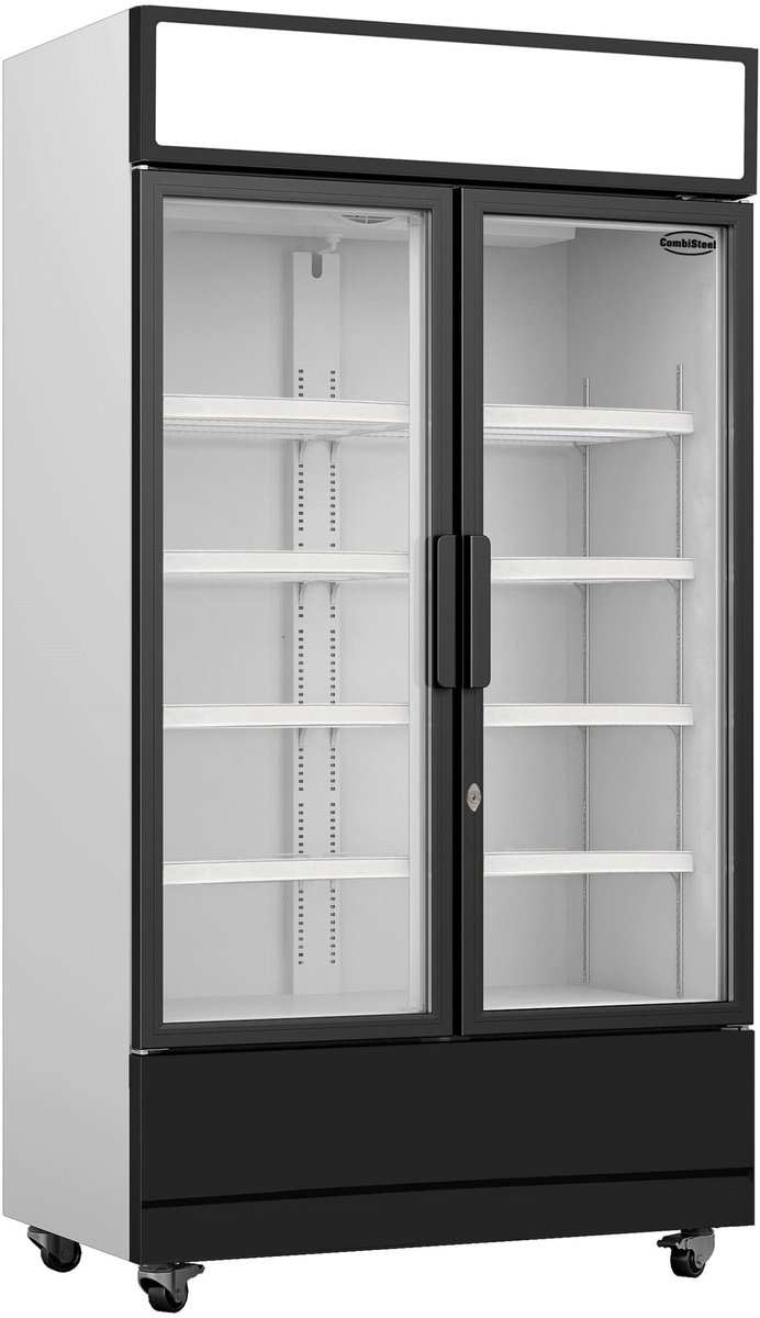 Combisteel Koelkast - 750L - Zwart/Wit - +1°C/+10°C - Geforceerd - Draaideuren - Wielen - 1120x610x1973 mm - Horeca Koelkast Wit; Zwart
