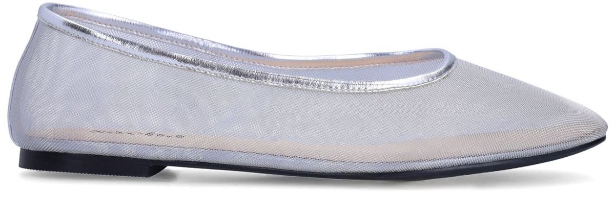 Sacha - Dames - Zilveren mesh ballerina's - Maat 42