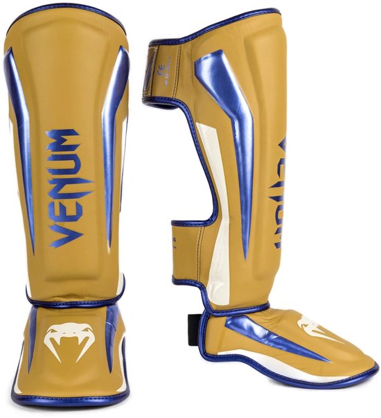 Venum Elite Scheenbeschermers Special Edition Camel Blauw - L
