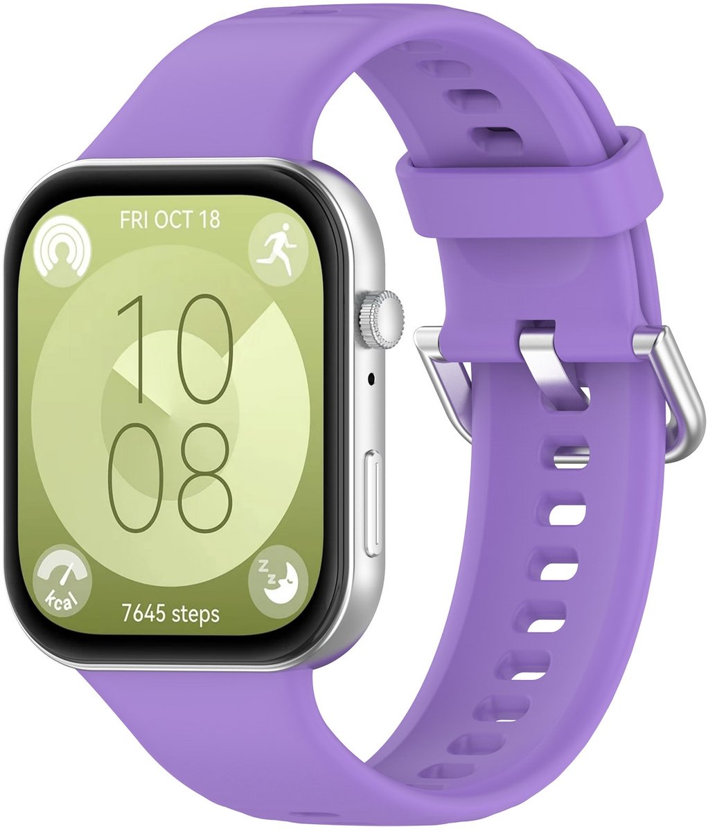By Qubix - Siliconen bandje met gesp - Paars - geschikt voor Huawei Watch Fit 3 / Fit 4
