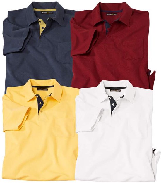 ATLAS FOR MEN - Set van 4 polo's SportWear - Heren - Verkrijgbaar in grote maten - 3XL