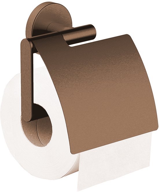 Wiesbaden Alonzo - Porte-rouleau de papier toilette avec rabat - PVD Koper brossé