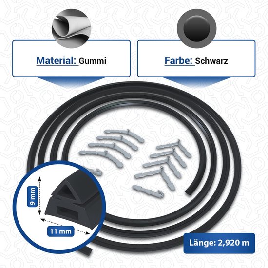 Universele Ovenafdichting - Flexibele Rubber Afdichtband - 2920 mm - Inclusief Bevestigingshaken van Universele — afbeelding 4