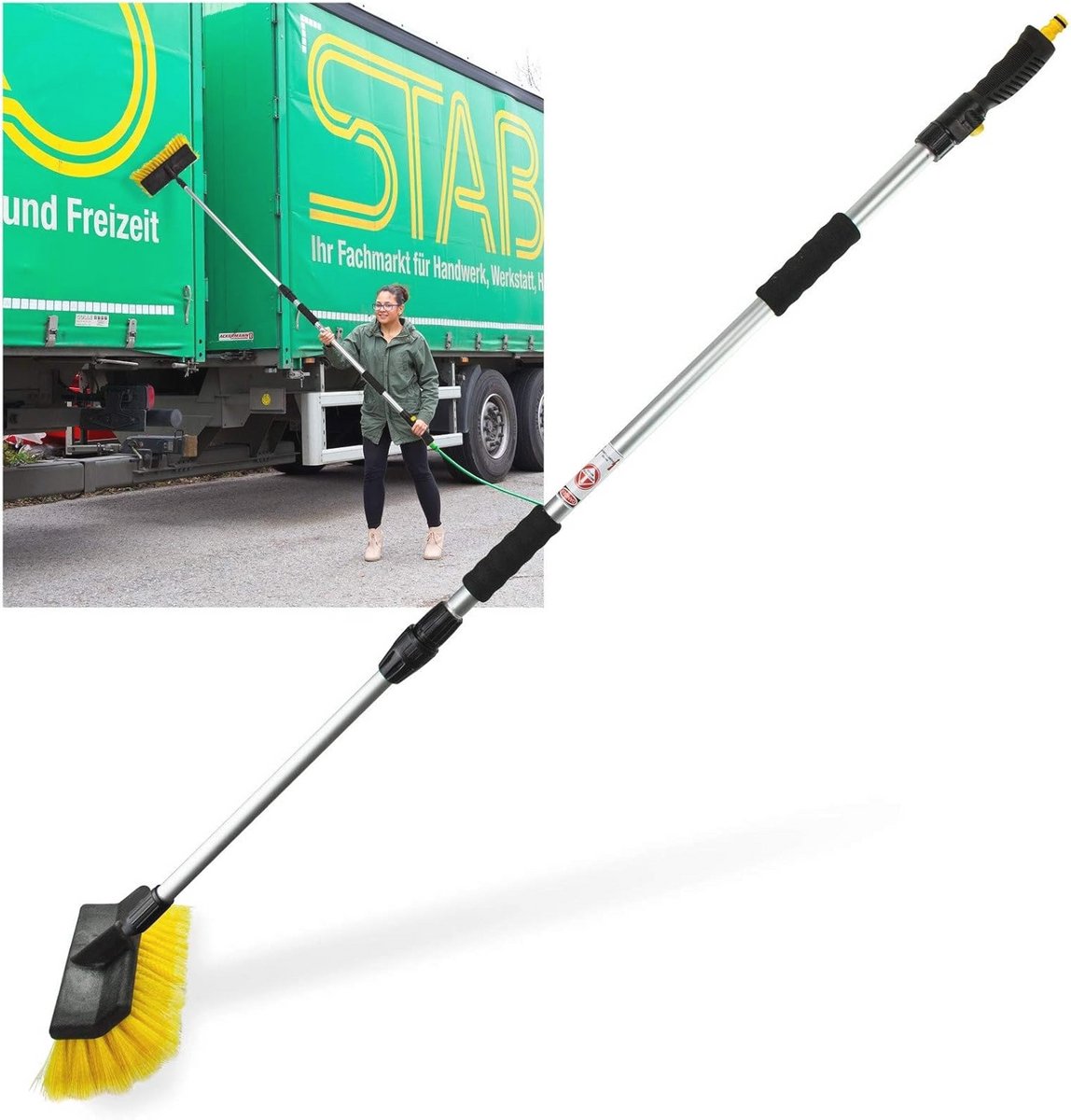 Telescopische Wasborstel - Ideaal voor Auto, Caravan, Boot en Meer - Maximaal 2 Meter Uittrekbaar