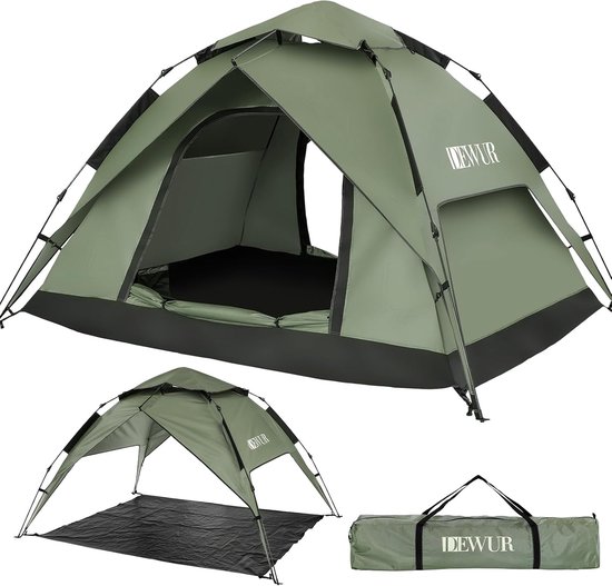 Ruime Waterdichte Pop-up Tent voor 2-4 Personen - Ideaal voor Camping, Strand en Festivals