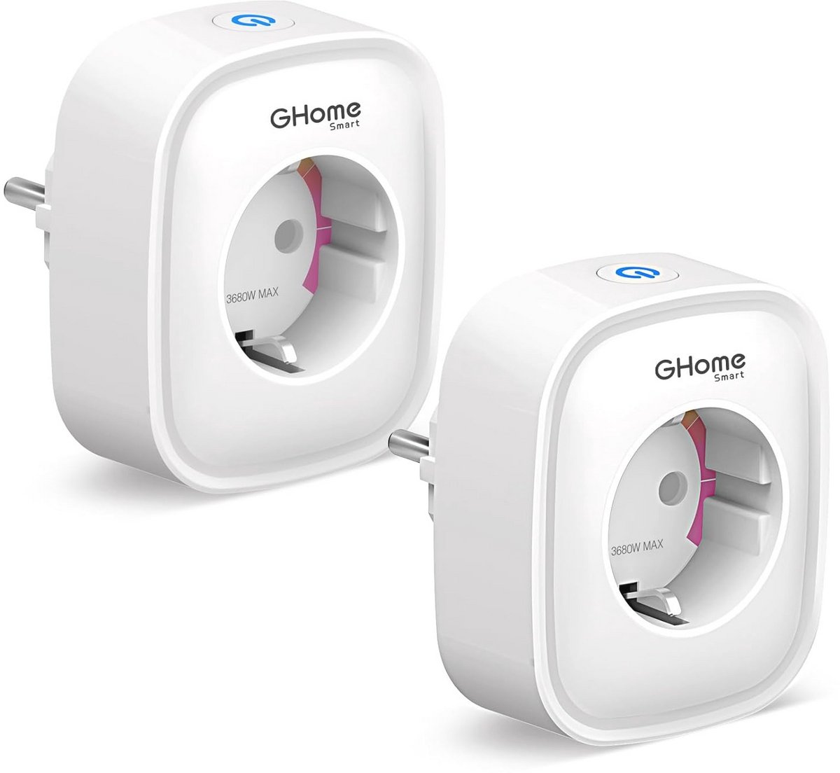 WLAN Stopcontact 16A - Slimme Thuis Plug Set van 2 met App Afstandsbediening en Stroomverbruik Meting