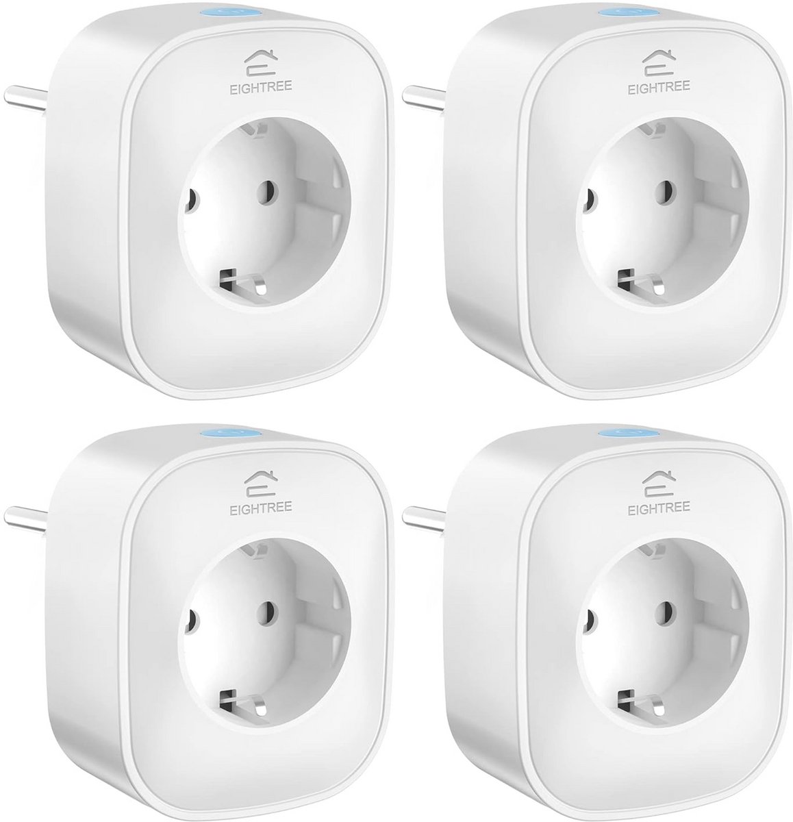 Stroomverbruikmeter Compatibel met Alexa en Google Assistant 24GHz WiFi - Set van 4 - 16A 3680W
