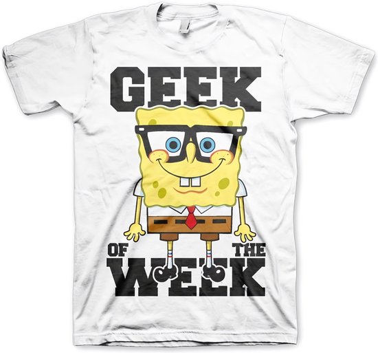 T-shirt Bob l'éponge Geek de la semaine White- L