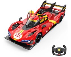 Ferrari 499P LMDh 1:14 R/C Racer vanaf 6 jaar – Officieel Gelicentieerde Bestuurbare Auto met Openslaande Deuren & LED-verlichting – Auto op Afstandsbediening met TPE-Wielen & 2 Snelheden – Rood