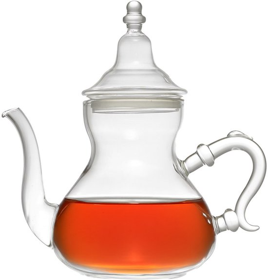 Zen theepot 1L - glas - met zeef en bamboe deksel bedrukken