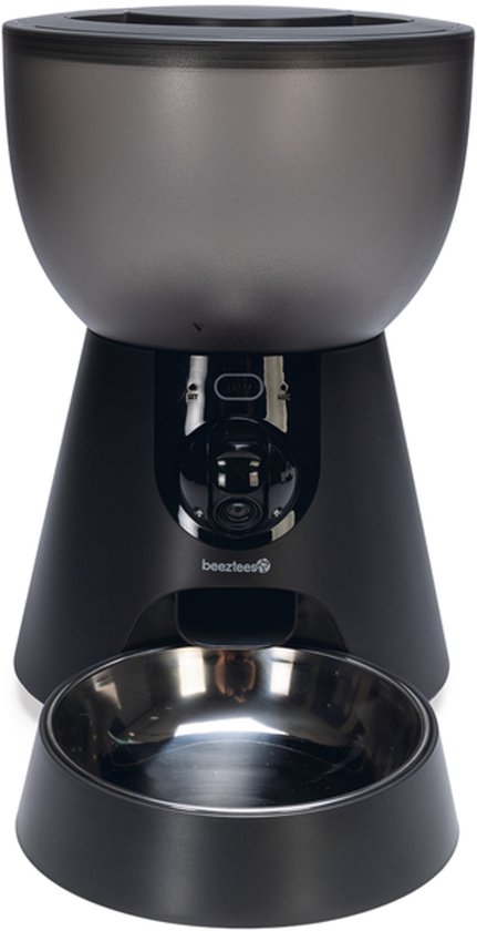 Beeztees Cam - Smart Voerbak Kat - Plastic - Antraciet - 22x36x32 cm - 4 liter