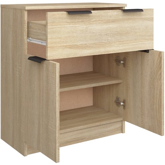 vidaXL Buffet - Chêne Sonoma - Bois - 60x30x70 cm - Avec tiroir et 2 portes - Armoire de cuisine
