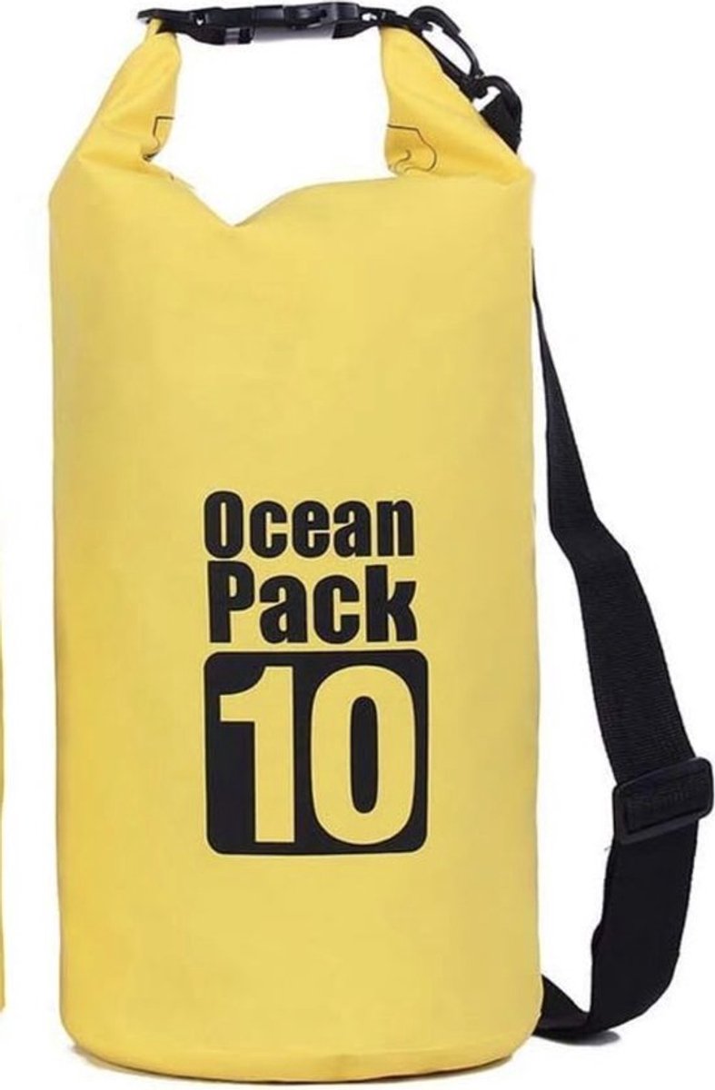 Waterdichte Tas - Dry bag - 10L - Geel - Ocean Pack - Dry Sack - Survival Outdoor Rugzak - Drybags - Boottas - Zeiltas