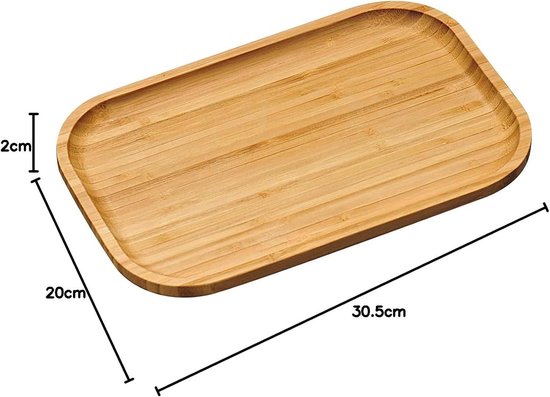 Bamboe houten broodplank/serveerplank vierkant 30 cm | Fun en Feest
