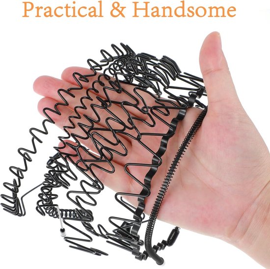 Bandeaux en métal pour hommes - Set de 9, design ondulé, antidérapants pour le sport, le yoga, la danse et le maquillage