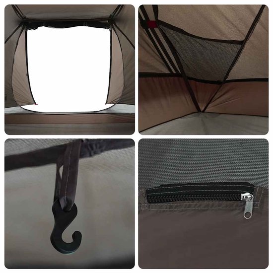 vidaXL - Vistent - 3-persoons - waterdicht - bruin van Vidaxl — afbeelding 5