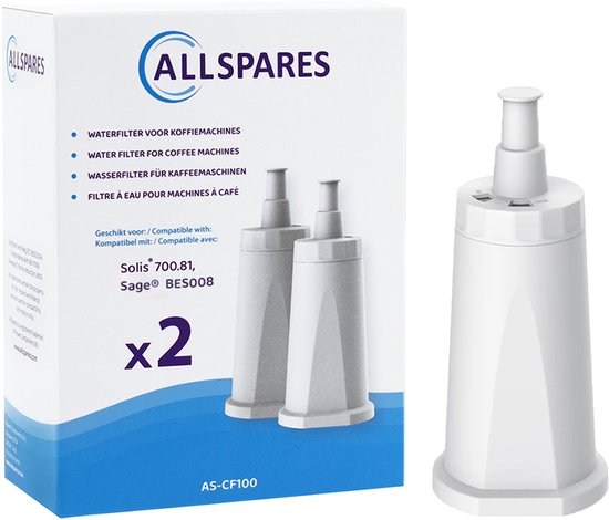 AllSpares waterfilter (4x) geschikt voor Sage koffiemachines vervangingsfilter voor Claro Swiss SES008 / BES008