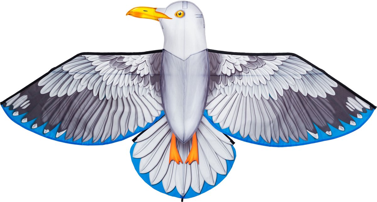 Kindervlieger HQ Bird Kite Meeuw 106527 Wit 175 x 80 cm
