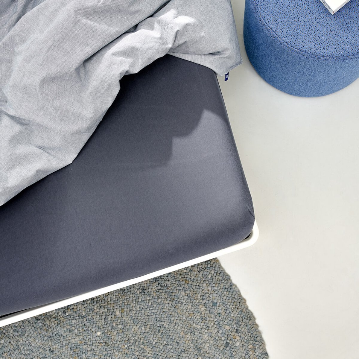 Auping Jersey 235 hoeslaken voor matras - 80/90/100 x 200/210/220 cm - Cool Grey - Biologisch katoen
