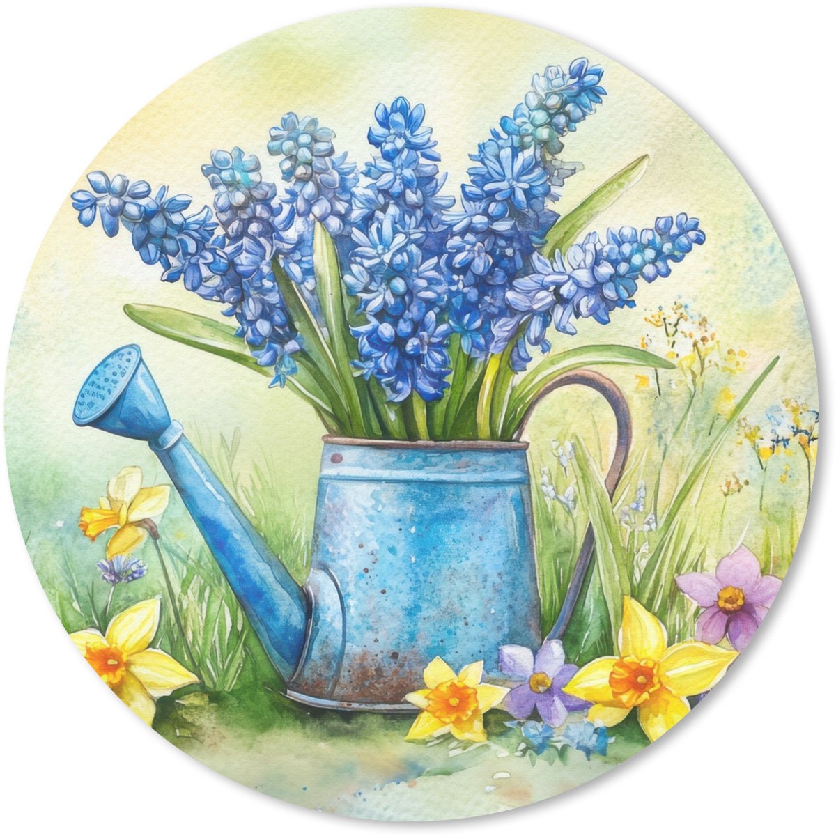 Muismat rond 40x40 cm - Mousepad Gieter - Lavendel - Bloesems - Ronde muismatten