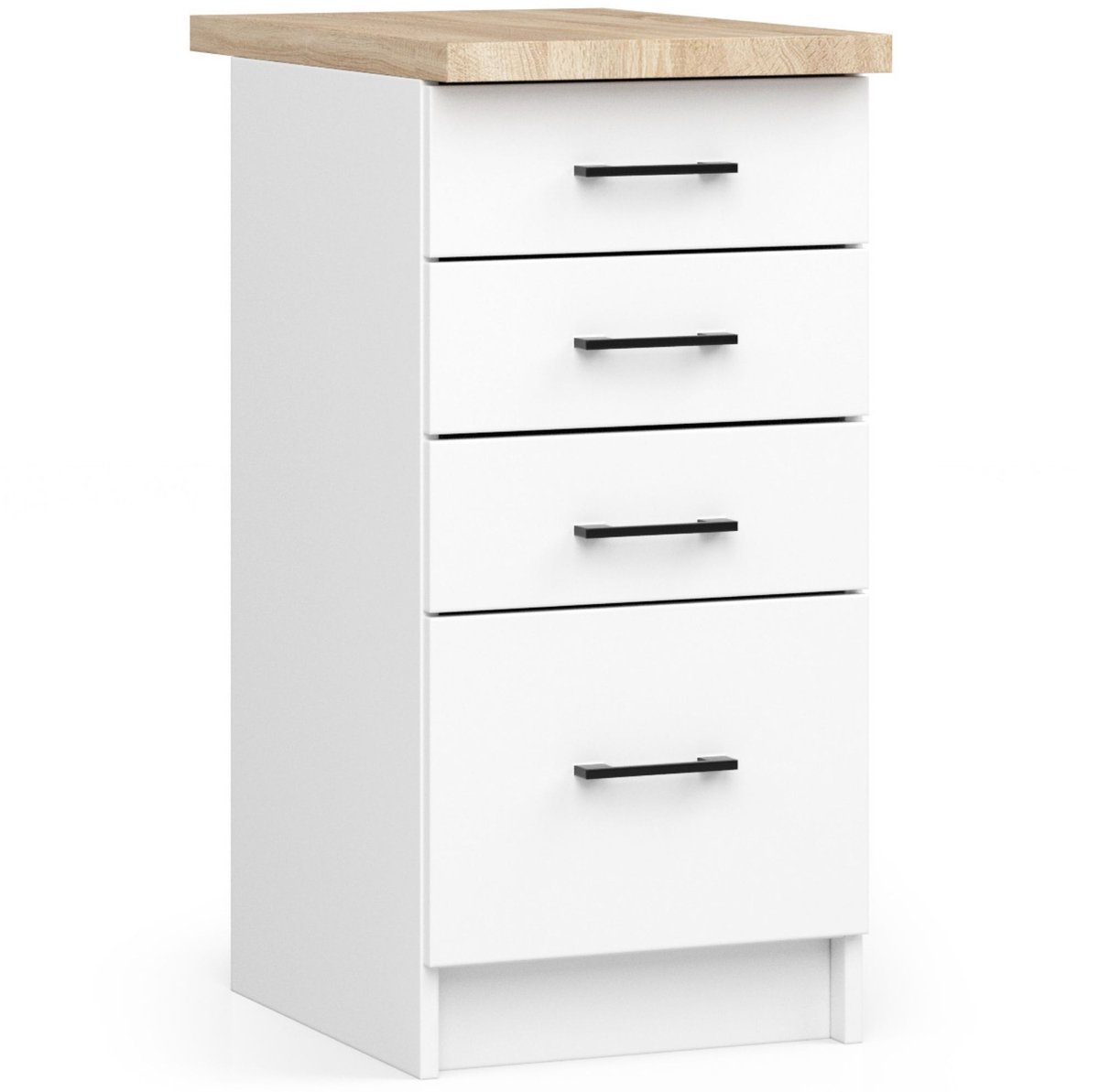 Keukenkast modulaire OLIWIA S40 met Verkblad / Onderkast met 4 Lades / AKORD Furniture Factory / Wit / 40 x 85 x 46 cm