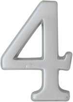 Numéro de porte autocollant Domino® SP - « 4 » - Chrome satiné - Numéro de maison, numéro de chambre d'hôtel 50 mm - Numéro de maison, numéro d'adresse de boîte aux lettres, plaque Autocollants - Numéro de porte et de chambre - Numéro de casier