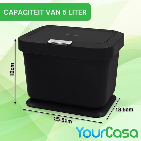 5Five Dustbin Prullenmand 9 Liter Zeegras