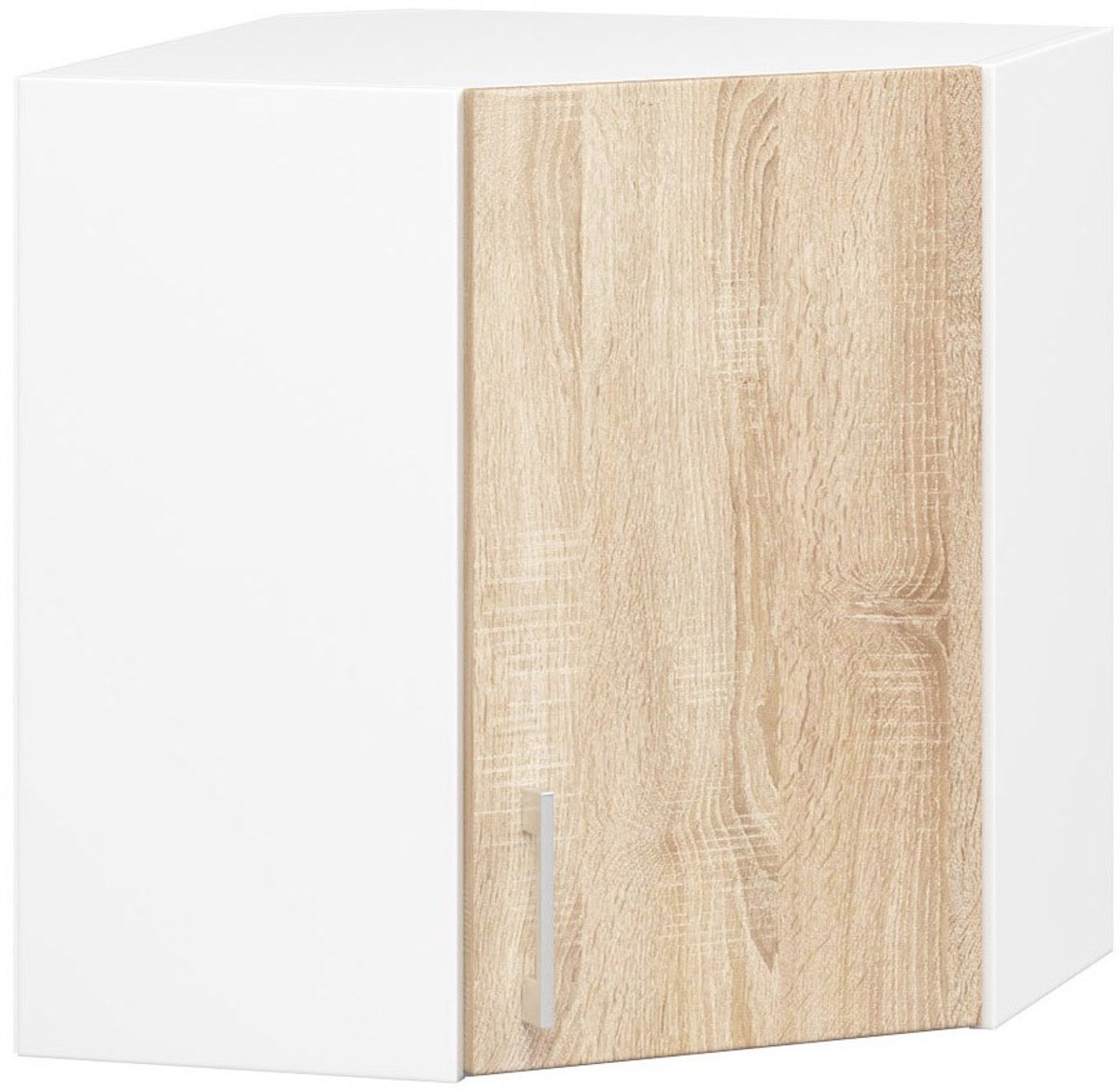 Hoek Keukenkast modulaire LIMA W60/60 / Hangkast / Bovenkast / AKORD Furniture Factory / Wit - Sonoma Eik / 60 x 58 x 30,5 cm