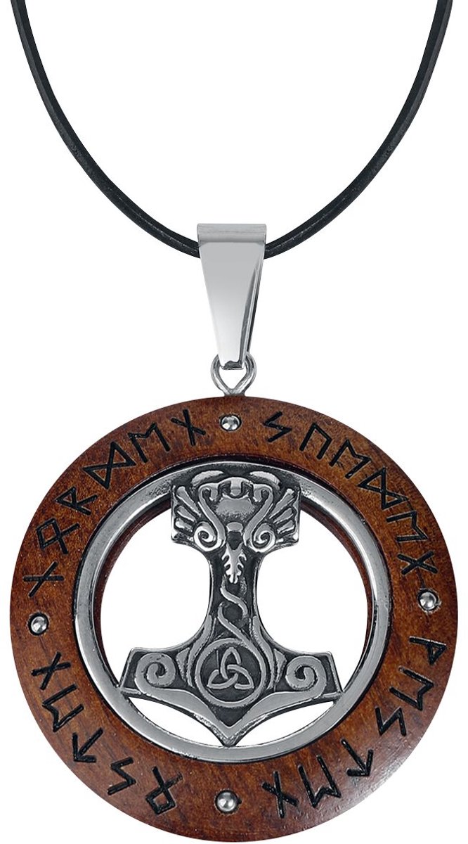 Goedkoopste etNox Thors Hammer Halsketting zilverkleurig Roestvrij staal Unisex - Middeleeuwen, Vikings