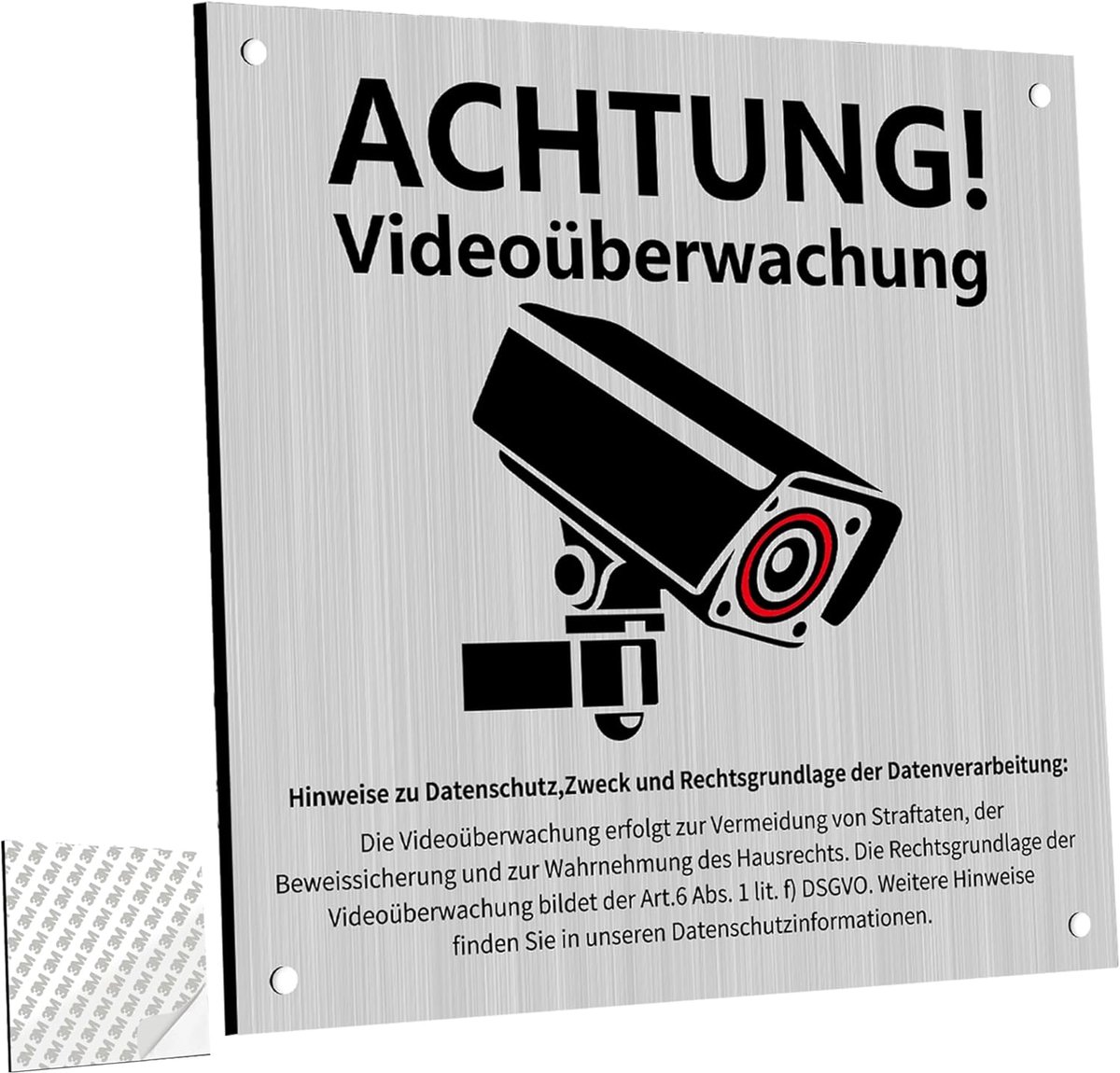 Schild Videobewaking 15x15 cm - Camerabewaking Aandacht voor Veiligheid