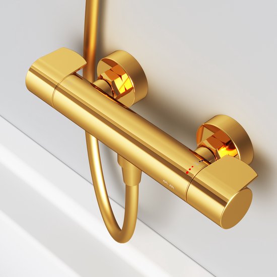 AFUDER Een Stuk Messing Thermostatische Douchekraan Mengkraan Douche Kolom Omstelkraan Voor Badkamer Douche Bad 2/3/4/5 Uitgang