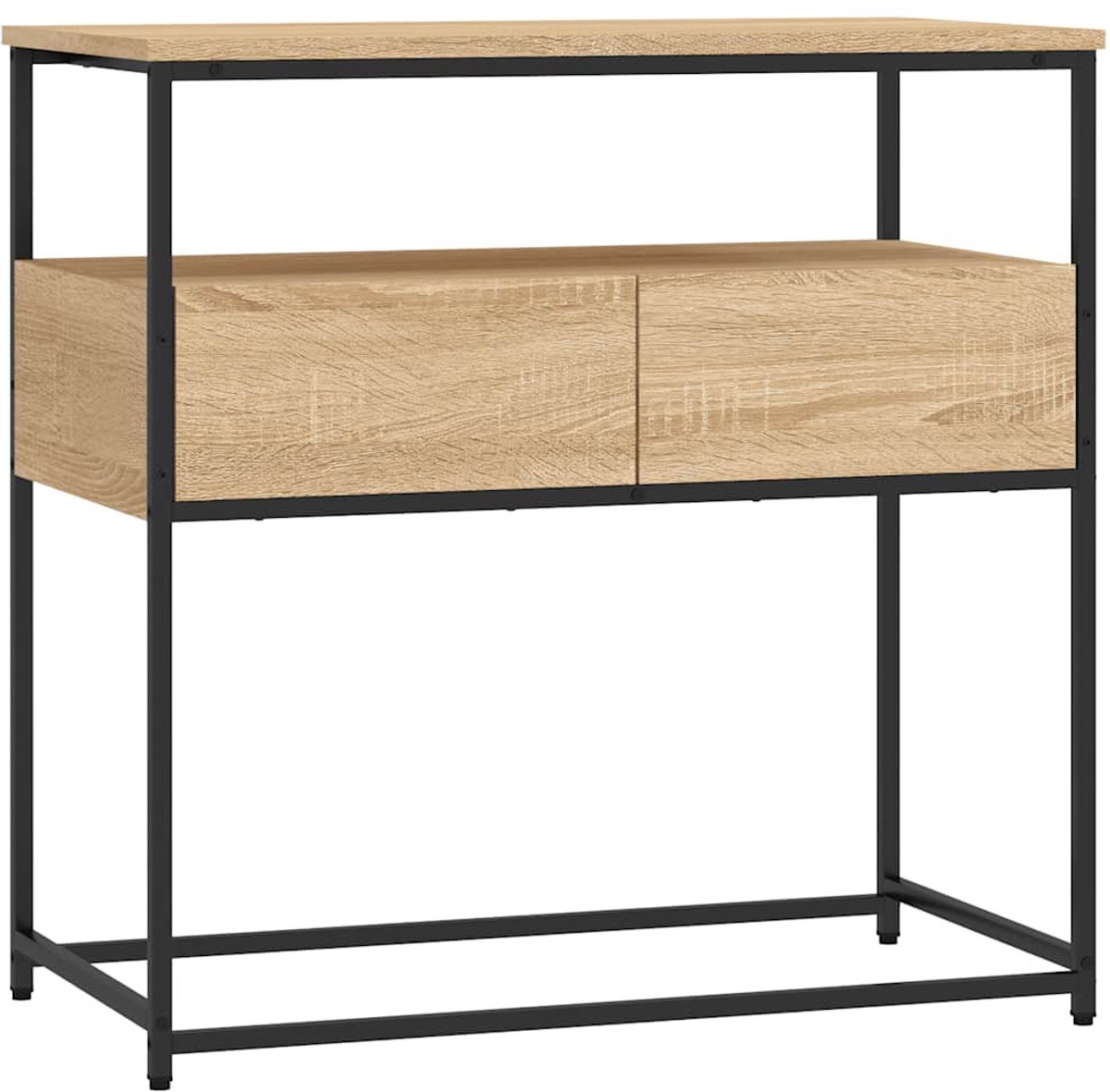vidaXL Consoletafel - Sonoma - Eiken - 75x40x75 - cm - Bewerkt - Hout Sonoma eiken
