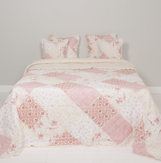 Bedsprei Clayre en Eef - Multi - roze - 230x260 cm | bol.com