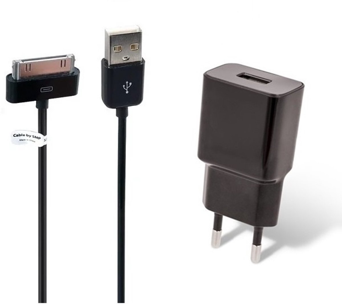 OneOne 2A lader + 3,2m USB kabel. Universele oplader adapter past op Apple iPhone 3G, 3Gs, iPhone 4, 4s, iPad 1, iPad 2, iPad 3, iPod Classic, iPod Mini, iPod Nano 1, 2, 3, 4, 5, 6, iPod Touch 1, 2, 3, 4