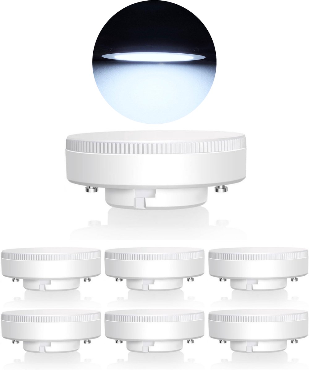 Prinos GX53 LED lampen - 6500k Koud wit licht - 7W vervangt 60W - 6PACK