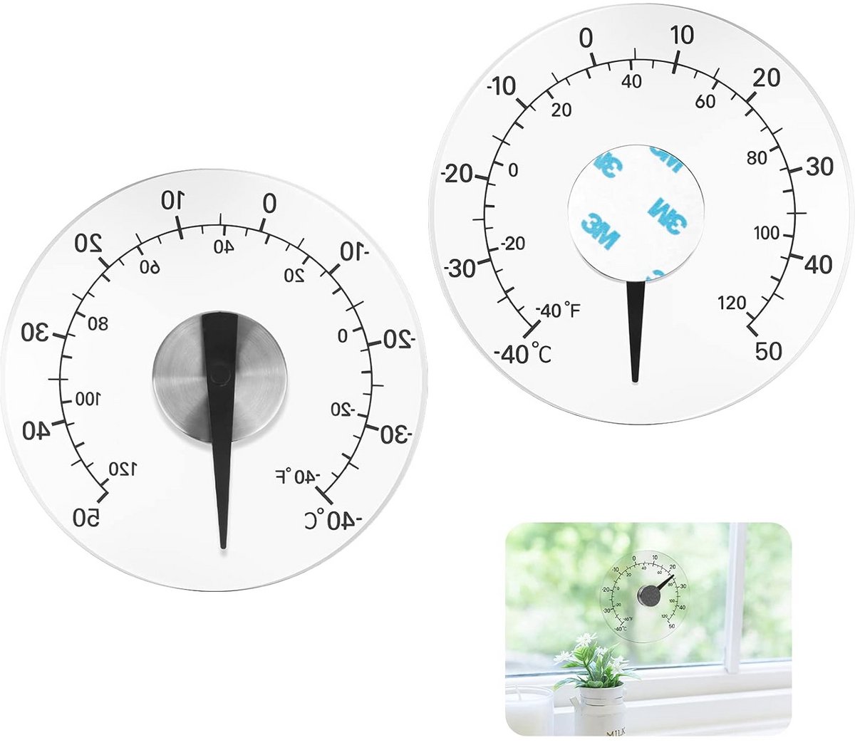 Waterdichte Raamthermometer voor Buiten - Temperatuurweergave van -40 tot +120 Graden Fahrenheit